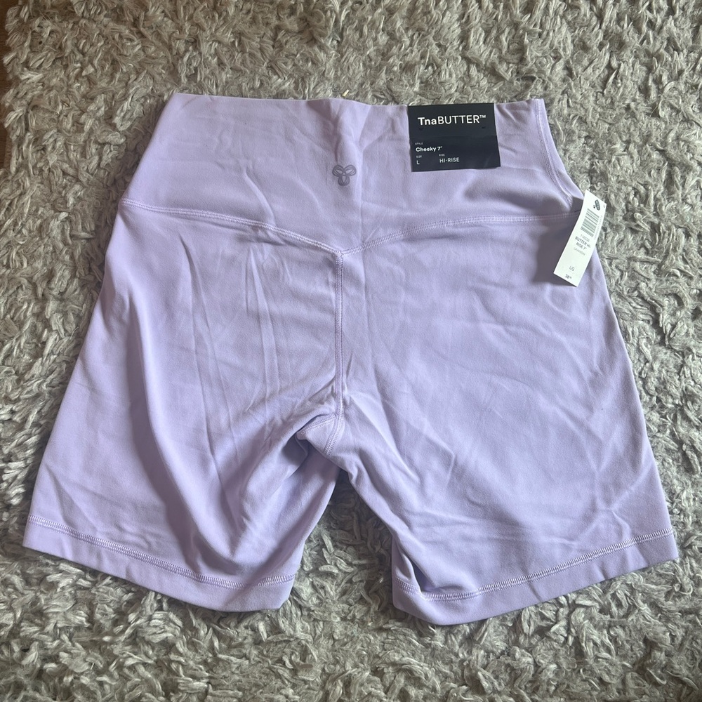 Butter Purple Bike Shorts Fitted Mid-Thigh